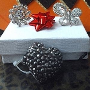 New!!! 3 Beautiful Rings two are expandable one is stretchable simply beautiful.